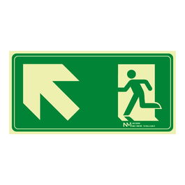 Normaluz B11151 Cartel Evacuación PVC Escalera Arriba Izquierda, 32x16 cm, Clase B 0.7mm