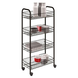 Metaltex Carrito Multiusos Pisa Aniversario, 4 Cestos o Estantes, Negro, 41 x 23 x 84 cm