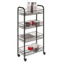 Metaltex Carrito Multiusos Pisa Aniversario, 4 Cestos o Estantes, Negro, 41 x 23 x 84 cm