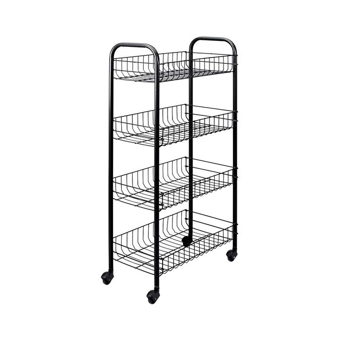 Metaltex Carrito multiuso Pisa aniversario con 4 cestos, negro