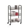 Metaltex Carrito multiuso Siena aniversario con 3 cestos, Negro