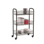 Metaltex Carrito Multiuso Siena Aniversario, 3 Cestos/Estantes, Negro, 41 x 23 x 63 cm