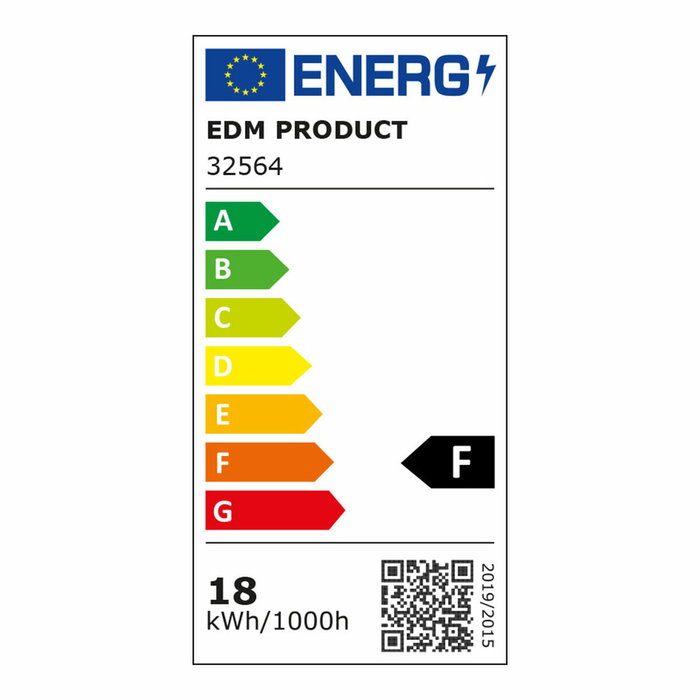 Edm Aplique super LED de superficie Desert 18 W 6500 K 1820 lm ø33 x 6,8 cm