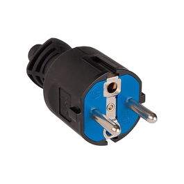 Solera Clavija 706c 2p+t 16A 250V PVC Negra IP44 con Sujetacables Abatible