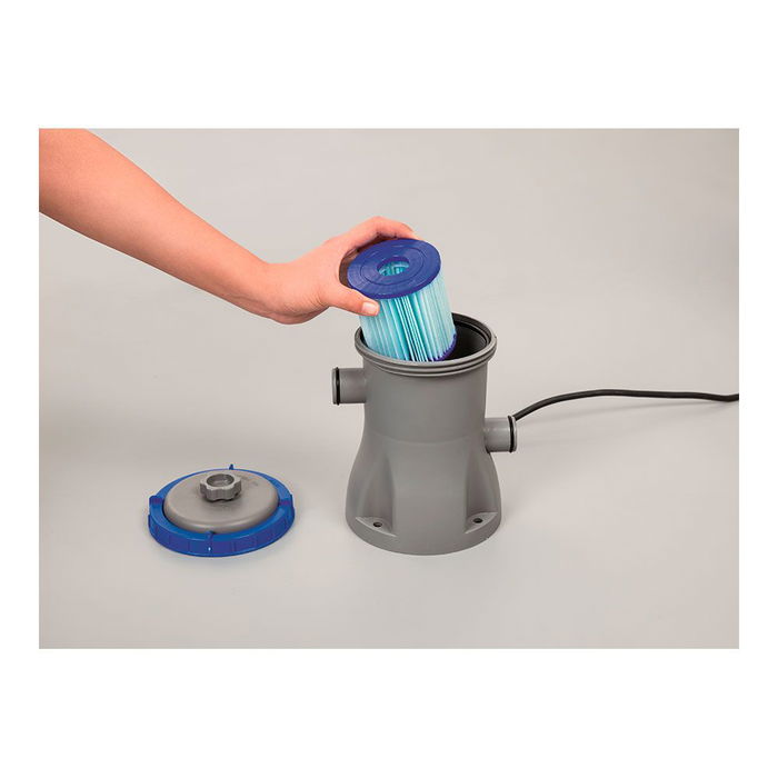 Bestway 58381 Depuradora de Cartucho para Piscina 1249 l/h, Ø25x27 cm, Conexión 32 mm, Para 1100-8300 litros