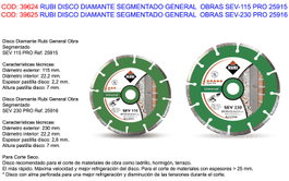 Rubi Disco Diamantado SEV PRO Ø230 mm