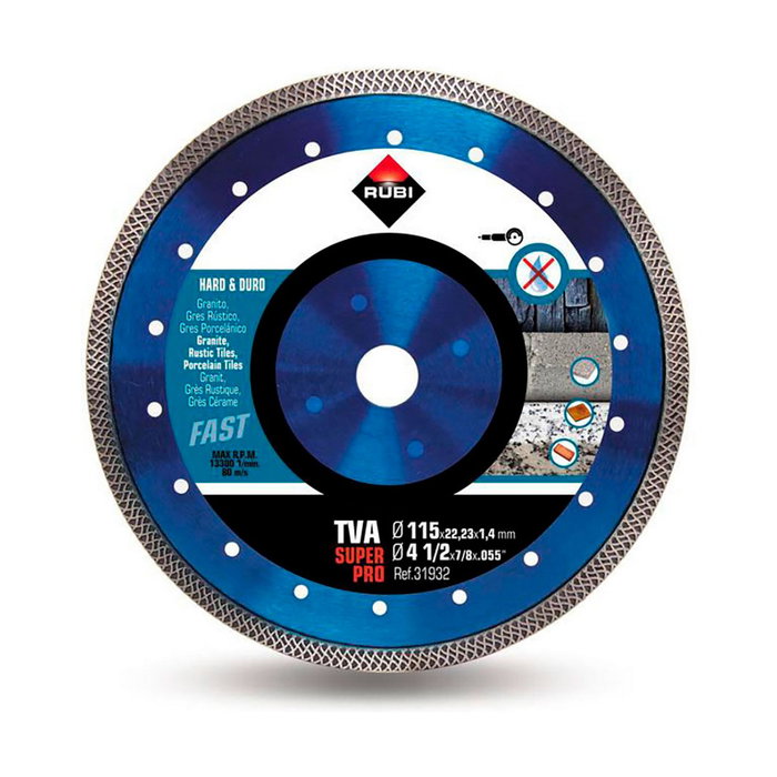 Rubi Disco diamantado TVA Superpro ø115 x 1,4 x 22,2 mm