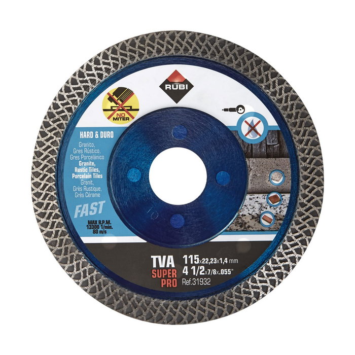 Rubi Disco diamantado TVA Superpro ø115 x 1,4 x 22,2 mm