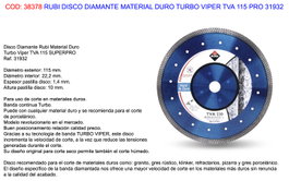 Rubi Disco Diamantado TVA Superpro 115 mm