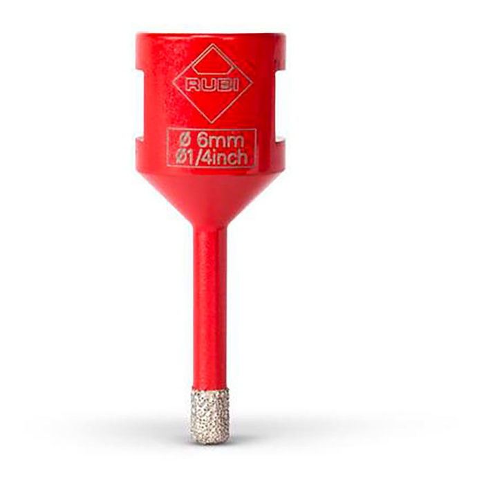 Rubi Broca R5988 para Amoladora Drygres Ø6,00 mm para Baldosa Cerámica, Gres, Porcelana, Mármol y Granito con Anclaje M14