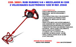 Rubi Rubimix-9 N Mezcladora de 1200 W con Regulación Electrónica
