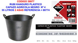 Rubi Capazo de Plástico Negro Nº 4 de 55 L