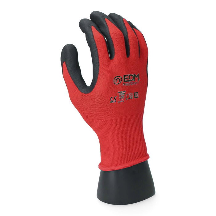Edm Guante de construcción de poliéster con palma de látex t-09 Talla 9