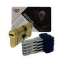 Ifam Cilindro Iridium M IRM3030LC Latón 60mm (30+30mm) Leva Corta 13mm con 5 Llaves de Seguridad Antibumping Antitaladro Antiganzúa