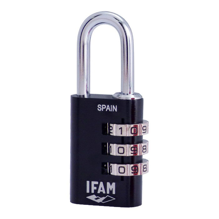 Ifam Candado Combi30 Negro 30mm Arco Ø5mm con Combinación Cuerpo Aluminio Arco Acero Cromado Ifam Candado Combi30 Negro 30mm Arco Ø5mm con Combinación Cuerpo Aluminio Arco Acero Cromado