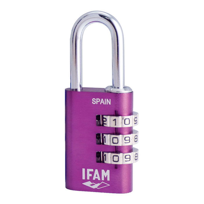 Ifam Candado Combi30 Violeta 30mm Arco ø5mm Combinación Cuerpo Aluminio Arco Acero Cromado Ifam Candado Combi30 Violeta 30mm Arco ø5mm Combinación Cuerpo Aluminio Arco Acero Cromado