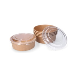 Best Products Envase de cartón redondo con tapa 500cc, 5 uds