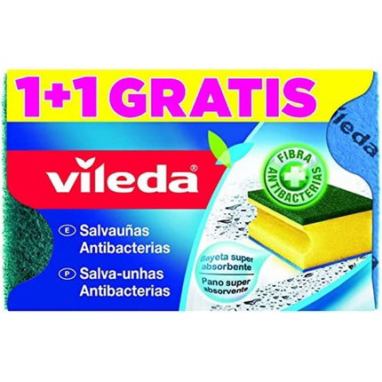 Vileda Estropajo salvauñas plus antibacterias 1+1 Vileda Estropajo salvauñas plus antibacterias 1+1