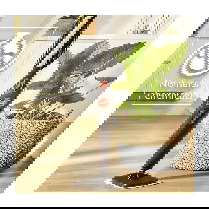 Vileda Steam Plus - Limpiador a Vapor Portátil, 1550 W, 0.4 L, 25 g/min Vapor Continuo, Negro, con Cepillo Triangular