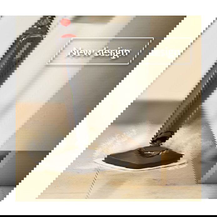 Vileda Steam Plus - Limpiador a Vapor Portátil, 1550 W, 0.4 L, 25 g/min Vapor Continuo, Negro, con Cepillo Triangular