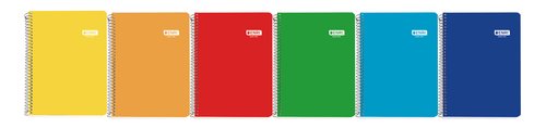 Enri Cuaderno A5 con espiral, tapa blanda y 80 hojas cuadriculadas