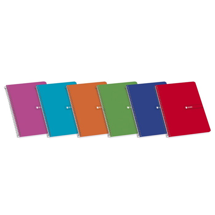 Enri Cuaderno A5 con espiral, tapa blanda y 80 hojas cuadriculadas