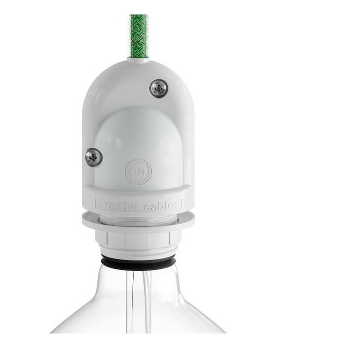 Portalámparas para exterior E27 blanco IP65 con gel aislante