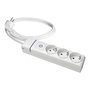 Solera 8013PIL Base Múltiple con Interruptor, 3 Tomas Schuko 2P+T, Cable 1.5m H05VV-F 3G1.5mm², Blanca, IP20, Máx. 3680W, Serie Ion
