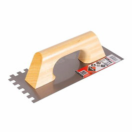 Rubi Peine de acero 28cm con dentado 10x10mm y mango de madera