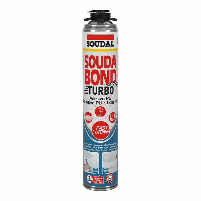 Soudal Espuma adhesiva turbo soudabon turbo pistola 750 ml Soudal Espuma adhesiva turbo soudabon turbo pistola 750 ml