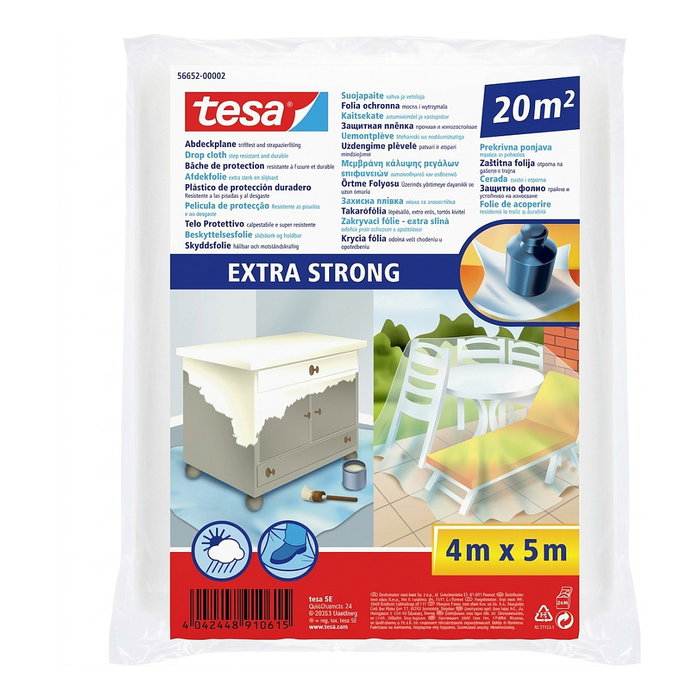Tesa Lona Protectora de Polietileno Extra Fuerte 4 m x 5 m