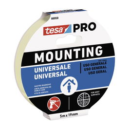 Tesa 66958-00004-00 Cinta Doble Cara Mounting Pro Universal 19 mm x 5 m Uso Interior