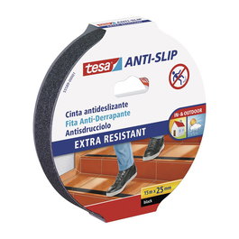 Tesa Cinta Antideslizante Negra 25 mm x 15 m 55589-00001-11 Uso Interior/Exterior