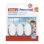 Tesa 57533-00017-20 Ganchos Pequeños Ovalados Blancos para Cocina y Baño (3 Ganchos + 4 Tiras)