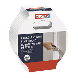 Tesa 52512-00000-00 Cinta de fibra de vidrio para reparación y sellado de paredes de yeso 50 mm x 20 m