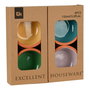 Excellent Houseware Set 4 cuencos aperitivos barro terracota colores surtidos 150 ml ø10,4 x 4,2 cm aptos microondas horno lavavajillas