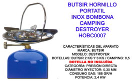 Butsir Fogón de Camping Destroyer Azul ø23 x 7 cm