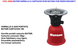 Butsir Hornillo Natura con encendido piezoeléctrico para cartucho 190 g