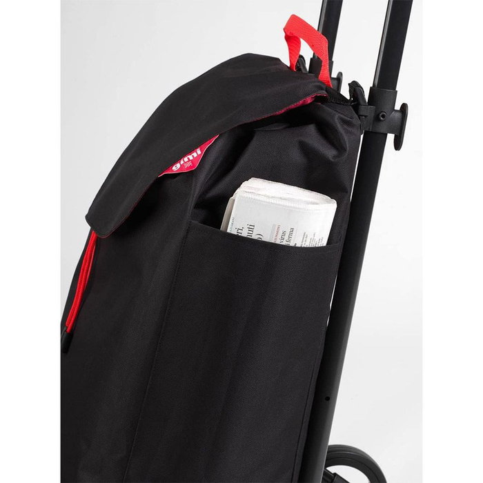 Gimi Carro de la Compra Twin Negro 50 L 169324 con Ruedas Giratorias 360° y Bolsillos