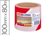 TESA Cinta de balizamiento no adhesiva Rojo/Blanco 80 mm x 100 m