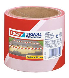 Tesa 58137-00000-00 Cinta de balizamiento no adhesiva 80 mm x 100 m Roja/Blanca Polipropileno