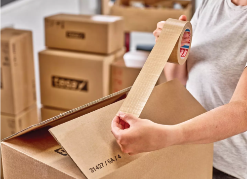 TESA 60013-00000-00 Pack 6 Rollos Papel Marrón Cinta Embalaje Reforzado Filamentos Fibra Vidrio 25m x 50mm