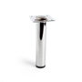 REI Pata Cilíndrica para Muebles Modelo 401g - Acero Cromo Brillante Ø30x150 mm, Peso Máx. 150 kg