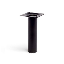 Rei - Pata cilíndrica para muebles Modelo 401g, Acero con acabado negro Ø30 x 150 mm, Peso máximo 150 kg, para muebles bajos