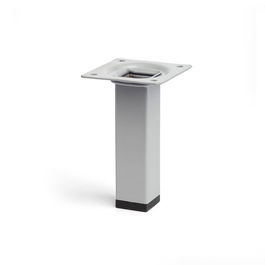 Rei Pata cuadrada acero cromo mate líquido mod.400g. 2,5x2,5x10cm. Soporta 150kg. Para muebles bajos