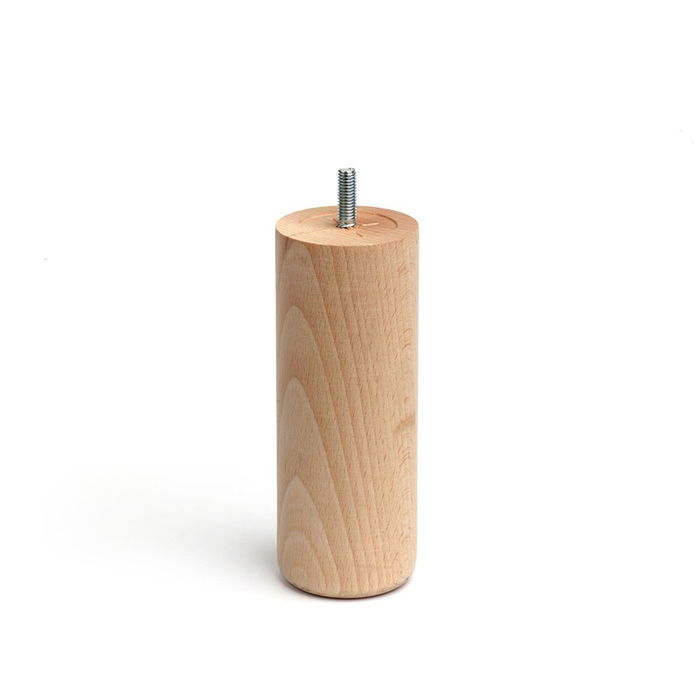Rei Pata Cilíndrica Madera Haya Crudo Mod.447 Ø5,6x15cm, Pata para Sofás y Muebles Bajos, 15cm Alto, Fijación Atornillada M8 Rei Pata Cilíndrica Madera Haya Crudo Mod.447 Ø5,6x15cm, Pata para Sofás y Muebles Bajos, 15cm Alto, Fijación Atornillada M8