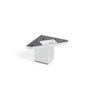 Rei Pata Esquinera Cuadrada ABS Acabado Aluminio Mod.972 para Muebles Bajos 4.2x4.2x6cm