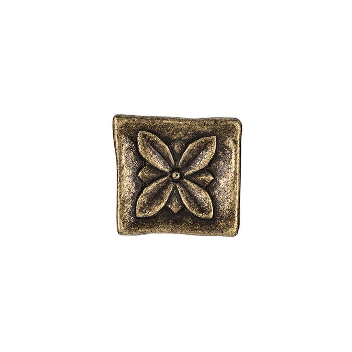 Rei Pomos Metálicos para Mueble Mod.1119 - Blister 4 Unidades, Acabado Cuero Viejo, Metal Zamak, 33x33mm Rei Pomos Metálicos para Mueble Mod.1119 - Blister 4 Unidades, Acabado Cuero Viejo, Metal Zamak, 33x33mm