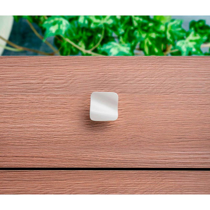 Rei 749 Blister 4 Pomos Metálicos Blanco Mate para Mueble Zamak 32x32mm