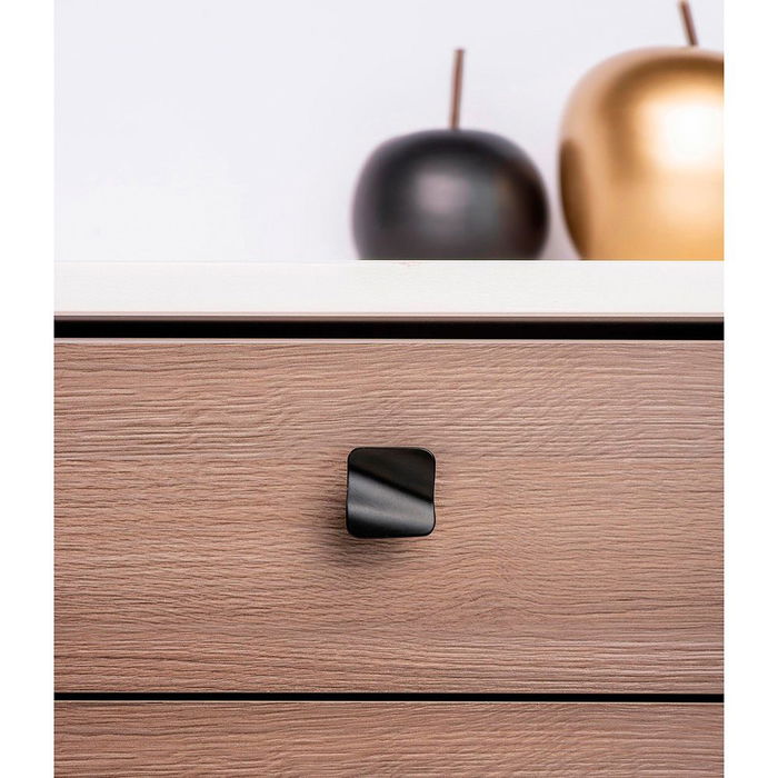 Rei Pomo Metálico para Mueble Mod. 749 Acabado Negro Mate Zamak 32x31mm Blister 4 Unidades